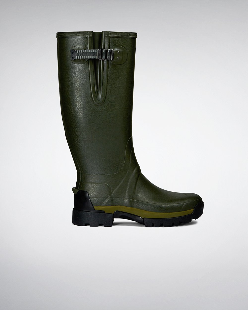 Men Hunter Balmoral Adjustable 3Mm Neoprene | Tall Rain Boots Dark Olive | NZ-72045-DGWF